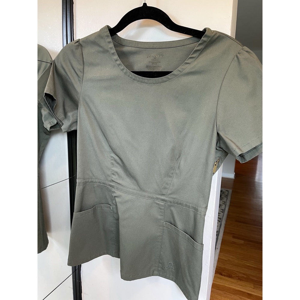 Jaanuu Olive Green Women's Medical Scrub Top
